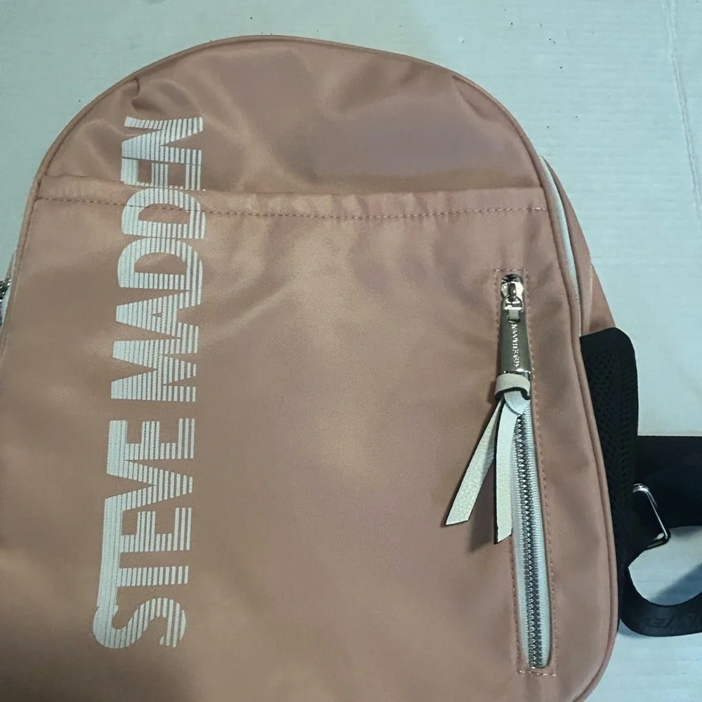 Steve Madden Blush Backpack Striped Pouch NWT